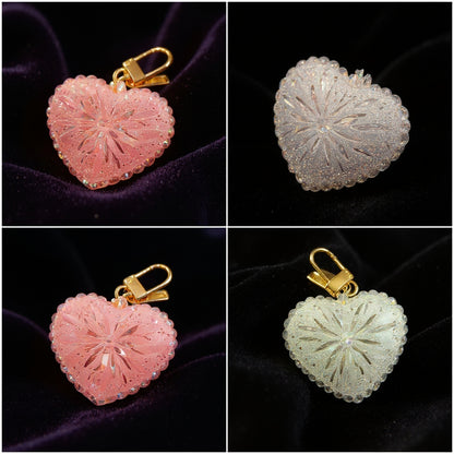 Handmade Diamond Heart Pendant Necklace with Hole Resin Mold