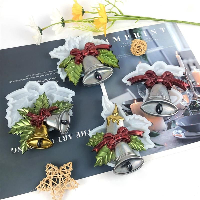 4pcs Christmas Bell Hanging Resin Molds