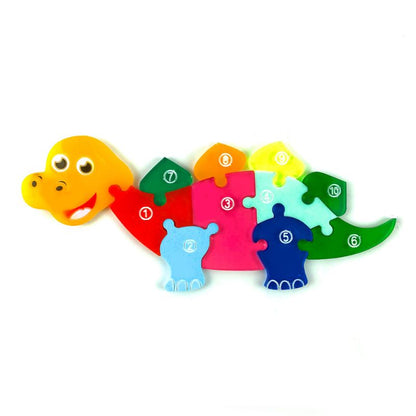 Dinosaur Shape Puzzle with Numbers Toy Resin Mold