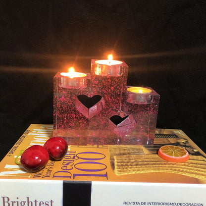 3pcs Love Candle Holder Resin Molds
