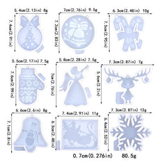 18pcs Christmas Hanging Decorations Resin Molds