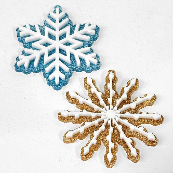 2pcs Snowflake Hanging Ornament Decorative Resin Mold