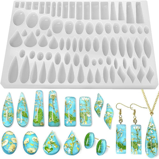Stud Earrings Silicone Mold with 41 Paired Shapes
