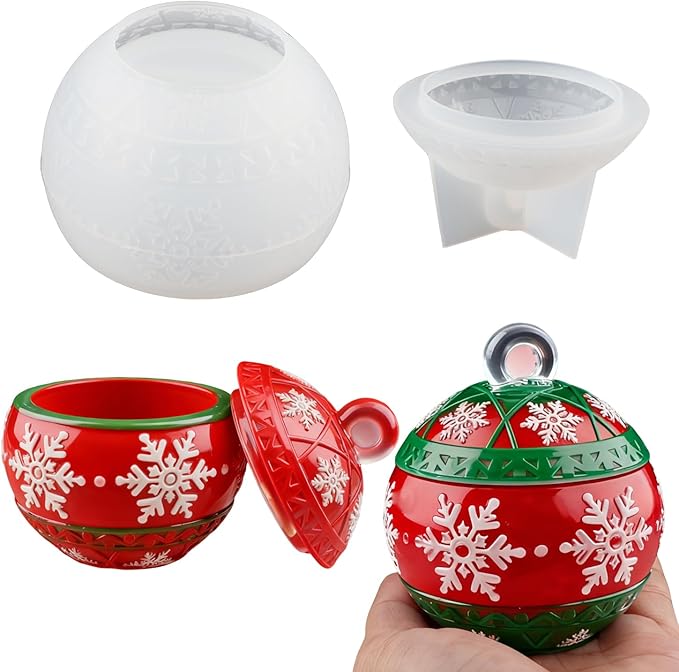 Round Snowflake Berry Ornament Resin Mold