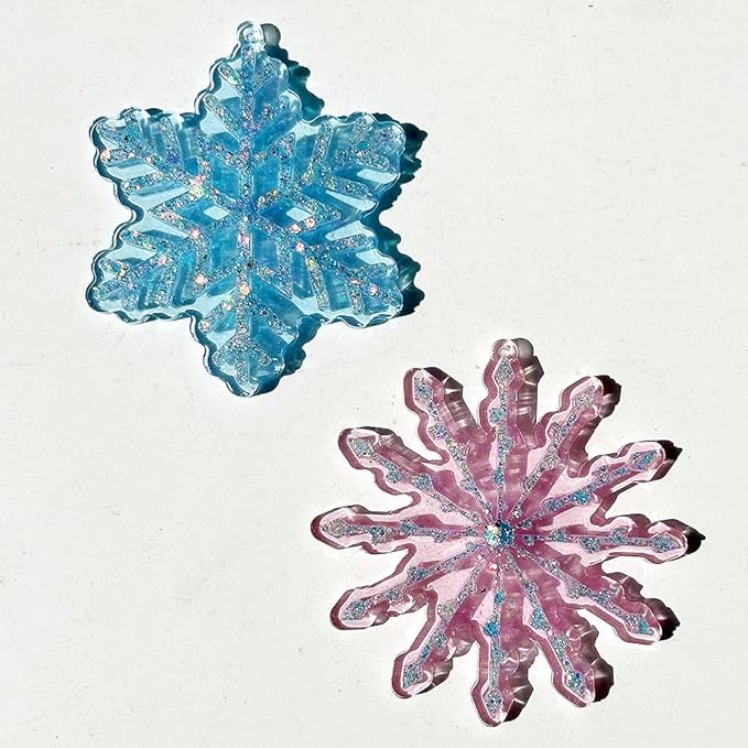 2pcs Snowflake Hanging Ornament Decorative Resin Mold