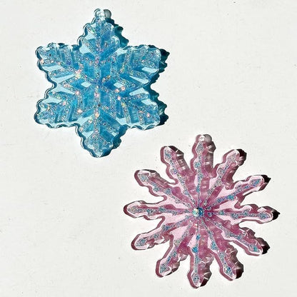 2pcs Snowflake Hanging Ornament Decorative Resin Mold