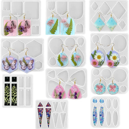 11Pcs Resin Molds Jewelry  Earrings Silicone Molds for Epoxy Resin