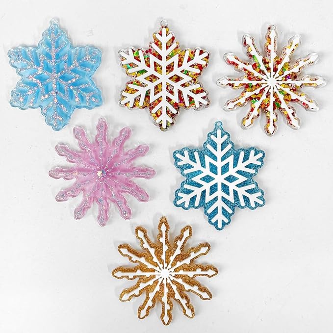 2pcs Snowflake Hanging Ornament Decorative Resin Mold