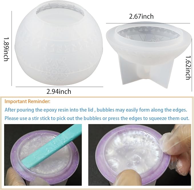 Round Snowflake Berry Ornament Resin Mold