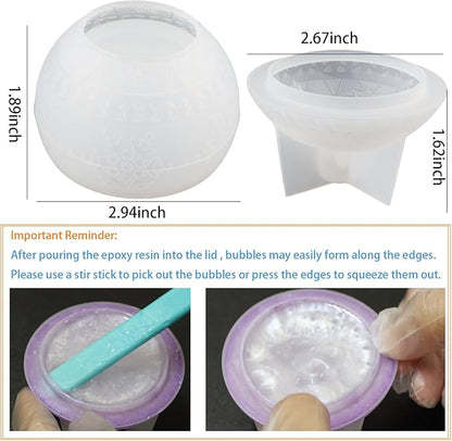 Round Snowflake Berry Ornament Resin Mold