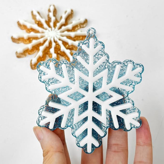 2pcs Snowflake Hanging Ornament Decorative Resin Mold