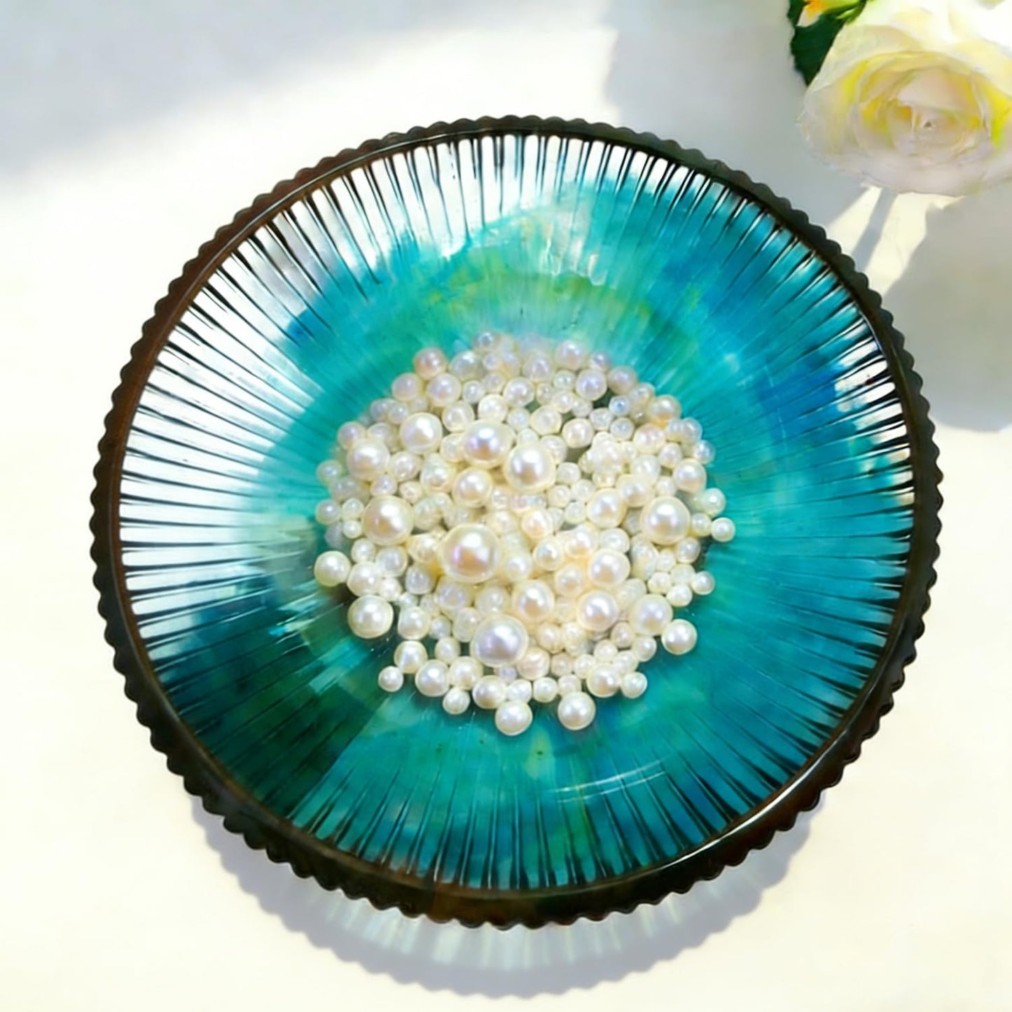 Large  Round Striped Deep Bowl Resin Mold