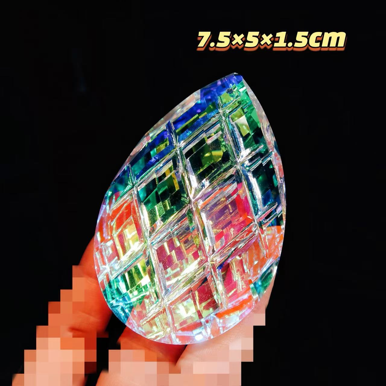 Handmade Crystal Diamond-Patterned Teardrop Haning Resin Mold