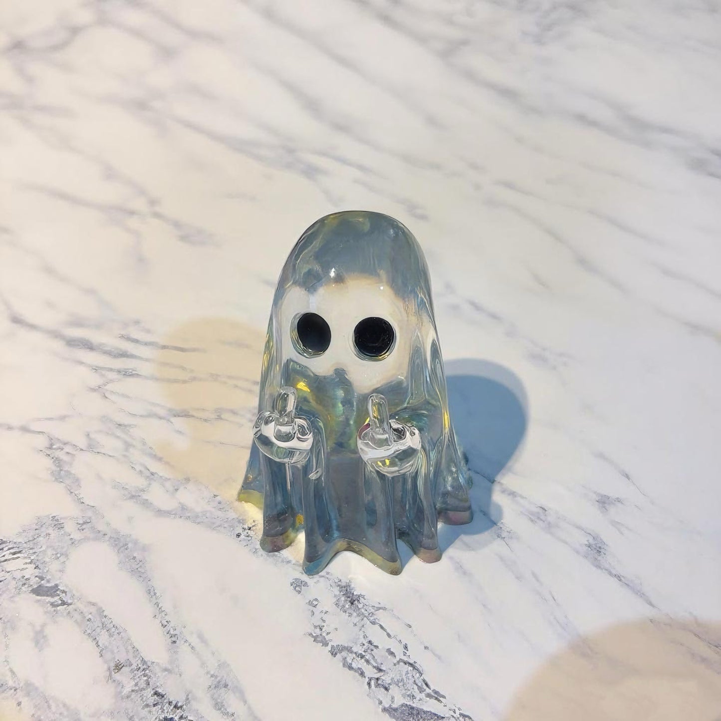 Handmade Shiny Middle Finger Ghost Ornament Resin Mold