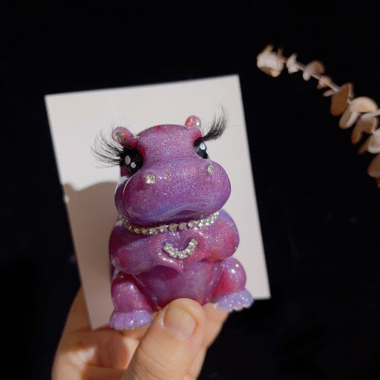 Handmade Heart Gesture Hippo Resin Ornament Mold