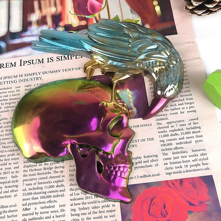 Crow and Skull Decoration Resin Mold