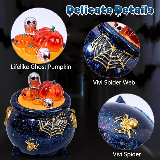 Pumpkin Spider Bone Witch Cauldron Resin Mold