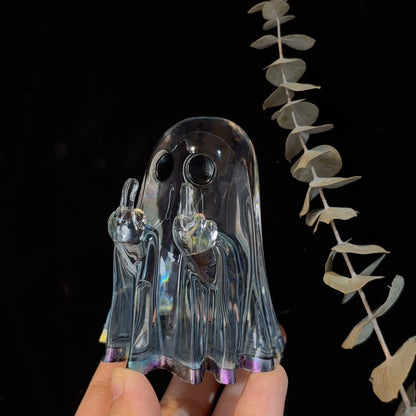 Handmade Shiny Middle Finger Ghost Ornament Resin Mold