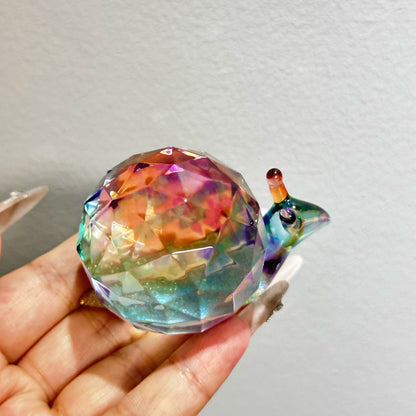 Handmade Crystal Diamond-Cut Snail Ornament Resin Mold