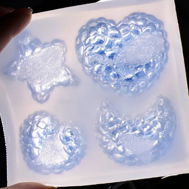 4pcs Handmade Cluster Crystal Decoration Resin Molds