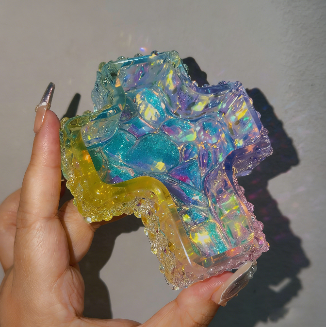 Handmade Diamond Cross Storage Box Resin Mold Set