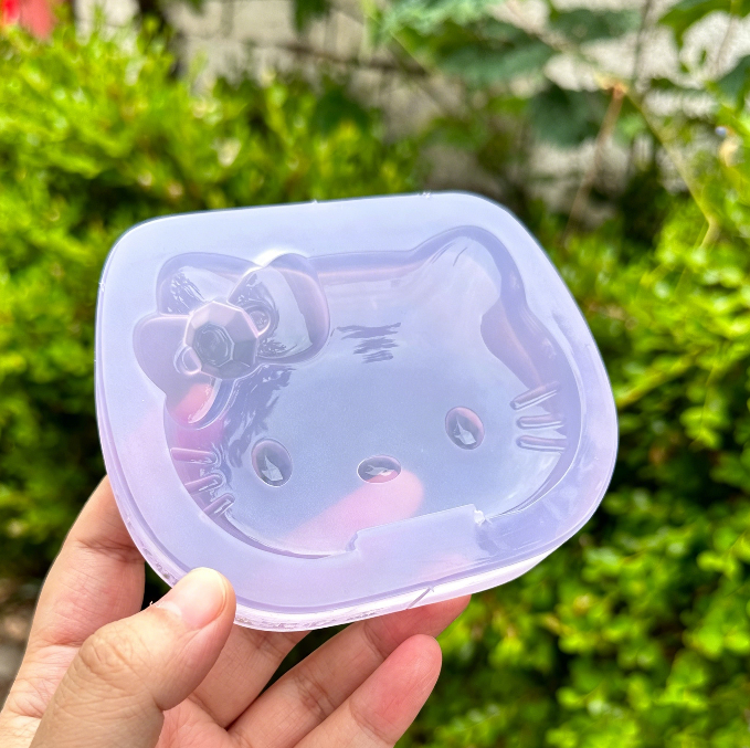 Handmade Cute Kawaii Cat Flip-Top Storage Box Resin Mold