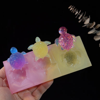 Handmade 3pcs Diamond Turtle Resin Mold