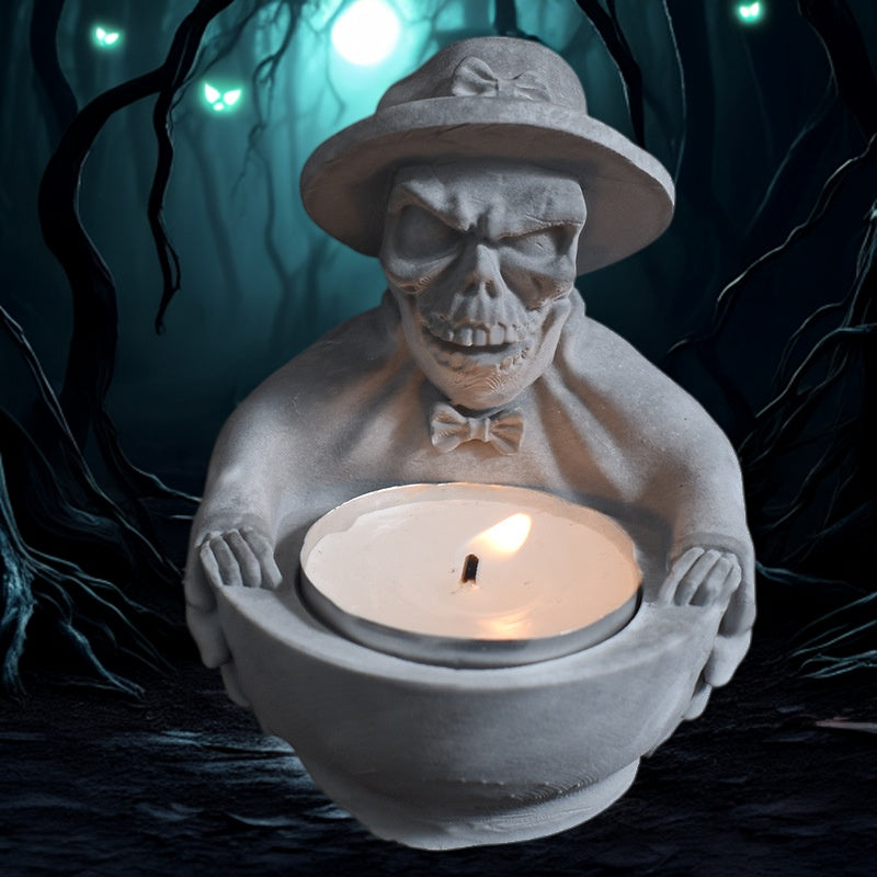 Witch Skull Candlestick Ornament Resin Mold