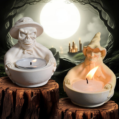 Witch Skull Candlestick Ornament Resin Mold