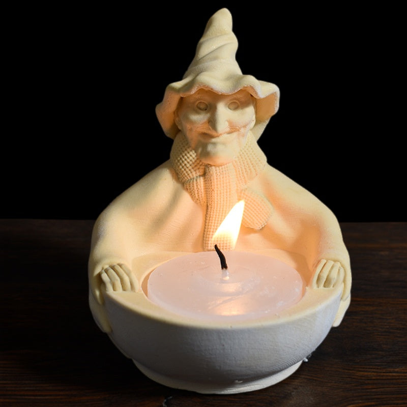 Witch Skull Candlestick Ornament Resin Mold