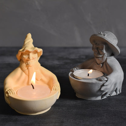 Witch Skull Candlestick Ornament Resin Mold