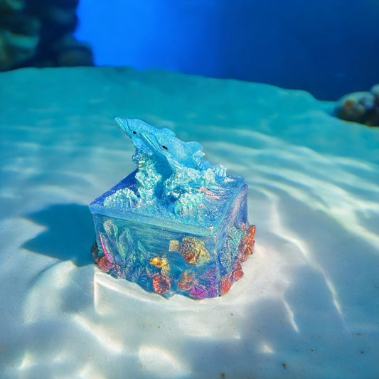 Handmade Wave Dolphin Square Storage Box Resin Molds
