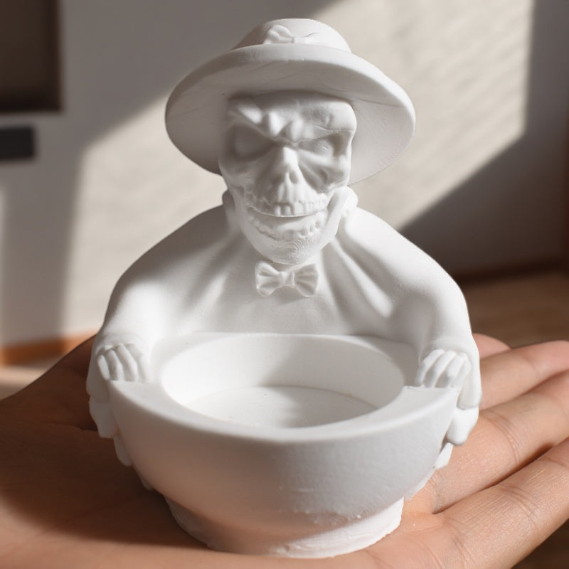Witch Skull Candlestick Ornament Resin Mold