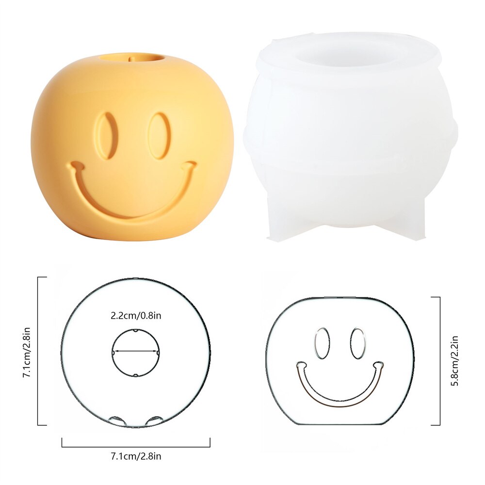 Emoji Spherical Candle Holder Resin Molds