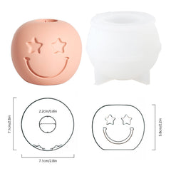 Emoji Spherical Candle Holder Resin Molds