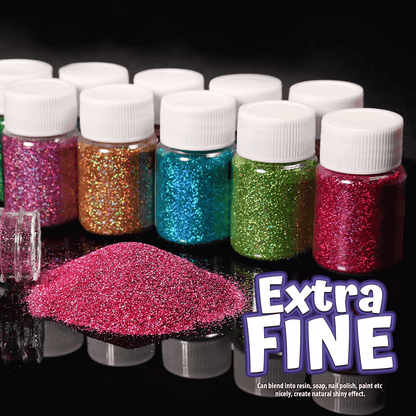 15 Colors Pigment Powder, Holographic Glitter Powder Each 0.35oz(US/UK/FR/GE ONLY)