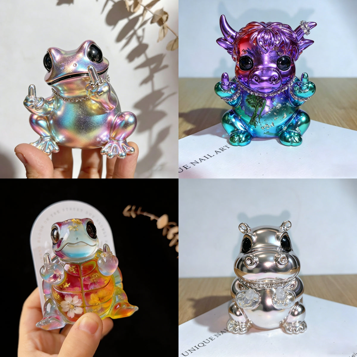 Handmade Cheeky Gesture Animal Figurine Resin Mold