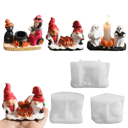 Christmas Gnome Candle Holder Resin Mold