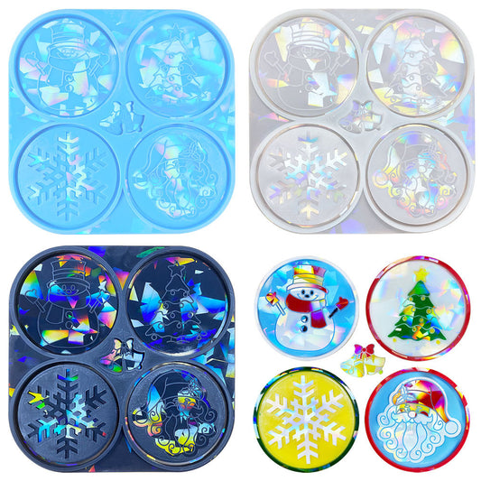 Holographic Resin Molds Jewelry,2Pcs Resin Earring Molds of Geometric  Dangle Designs with Earring Backs & Hooks Set, Variety Size Holographic  Earring