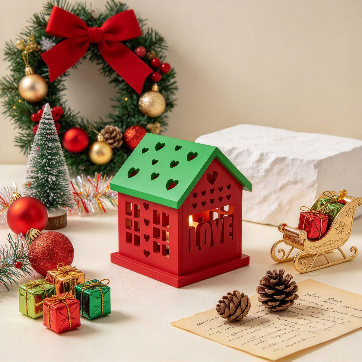 Assembleable Christmas House Resin Mold