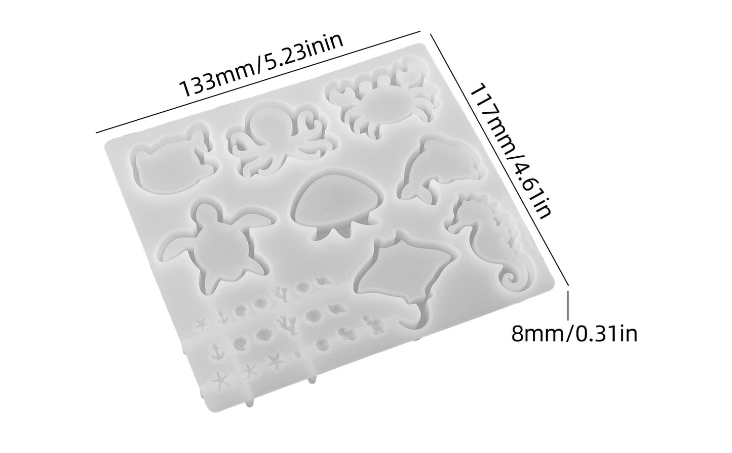 Ocean Animal Shaker Embellishment Resin Mold Set