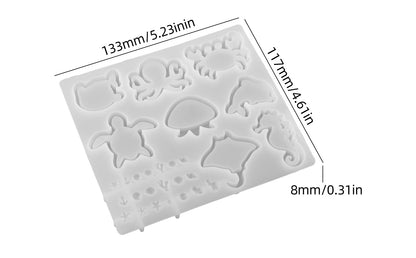 Ocean Animal Shaker Embellishment Resin Mold Set