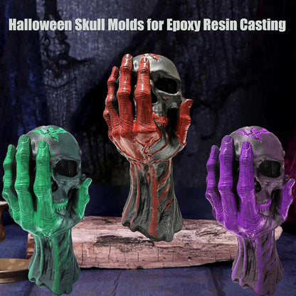 3D Ghost Hand Skull Resin Molds