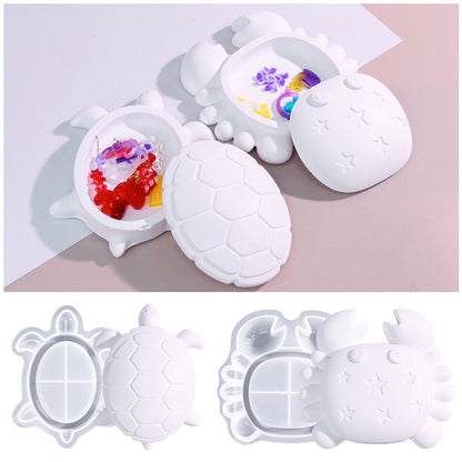 Sea Turtle Crab Storage Box Resin Mold