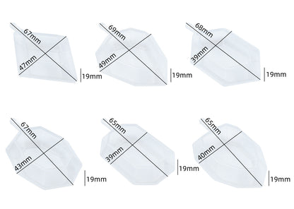 6pcs Crystal Jewelry Resin Molds
