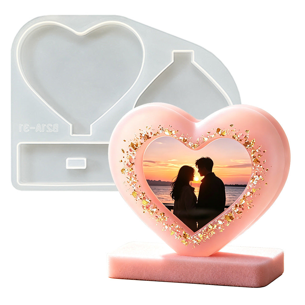 Heart-Shaped Shell Photo Frame Resin Mold