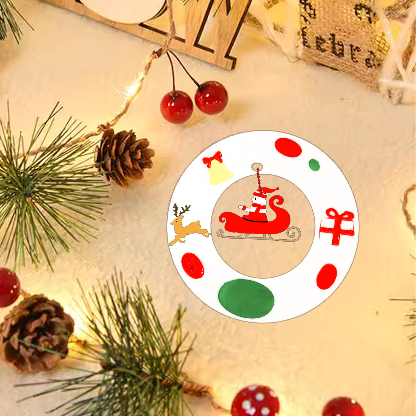 Christmas Round Hanging Sign Resin Mold