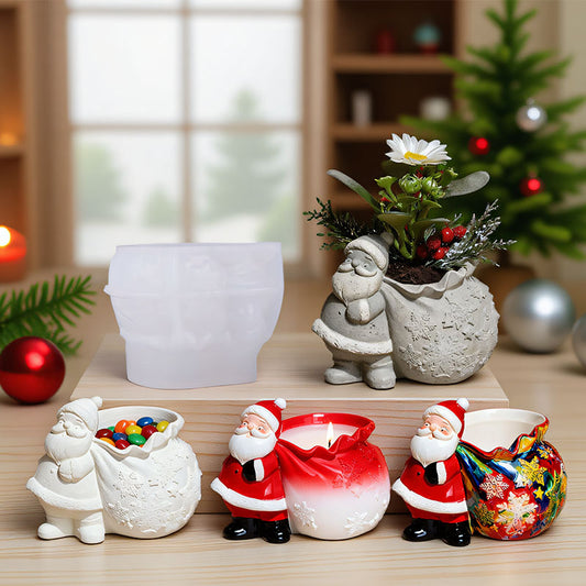 Santa Claus Gift Storage Bag Jar Resin Mold