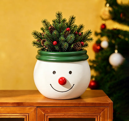 Cute Snowman Storage Jar & Planter Figurine Resin Mold
