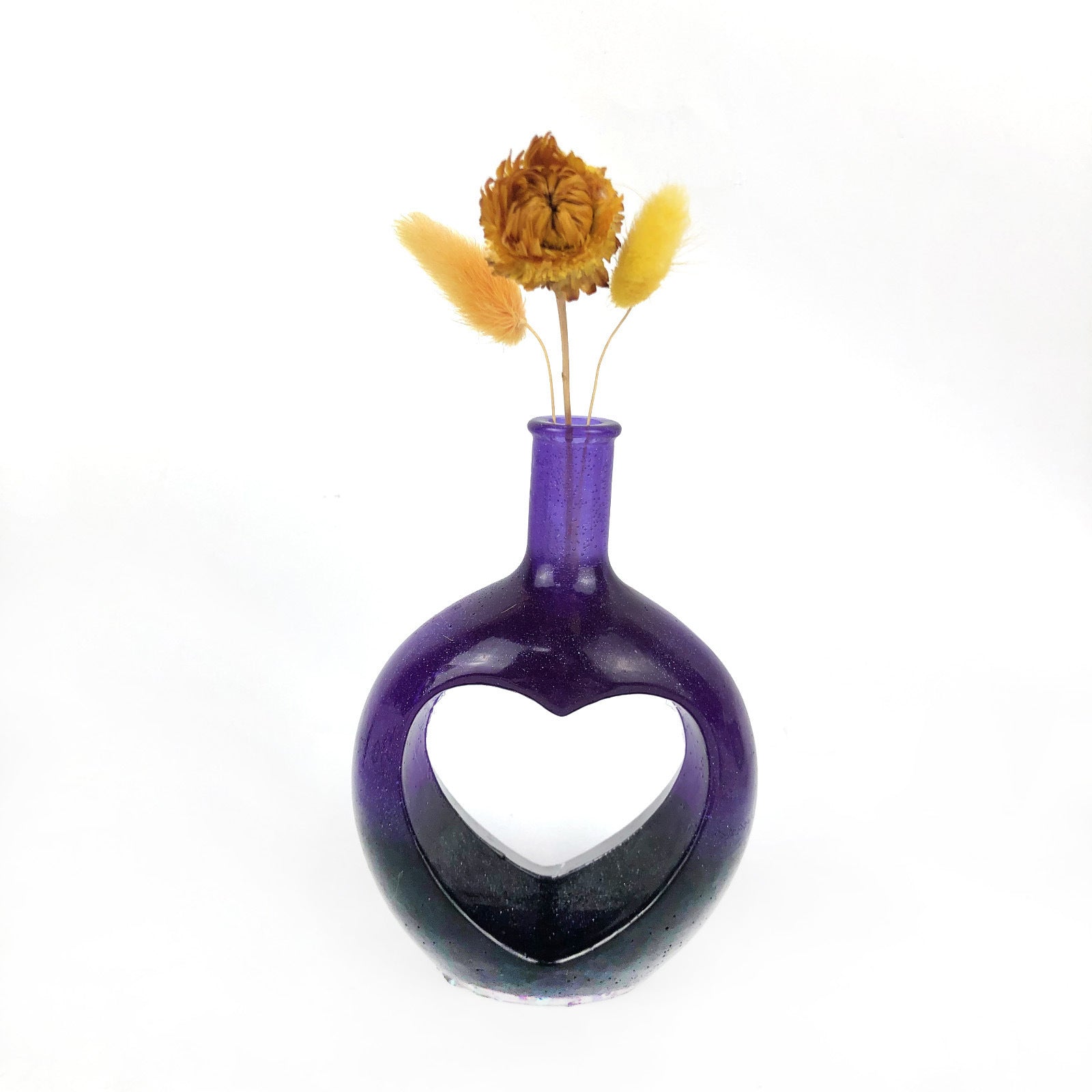 Round Heart Shape Flower Arrangement Bottle Resin Molds